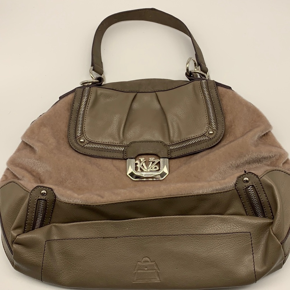 Kathy Van Zeeland Gray Satchel Bag